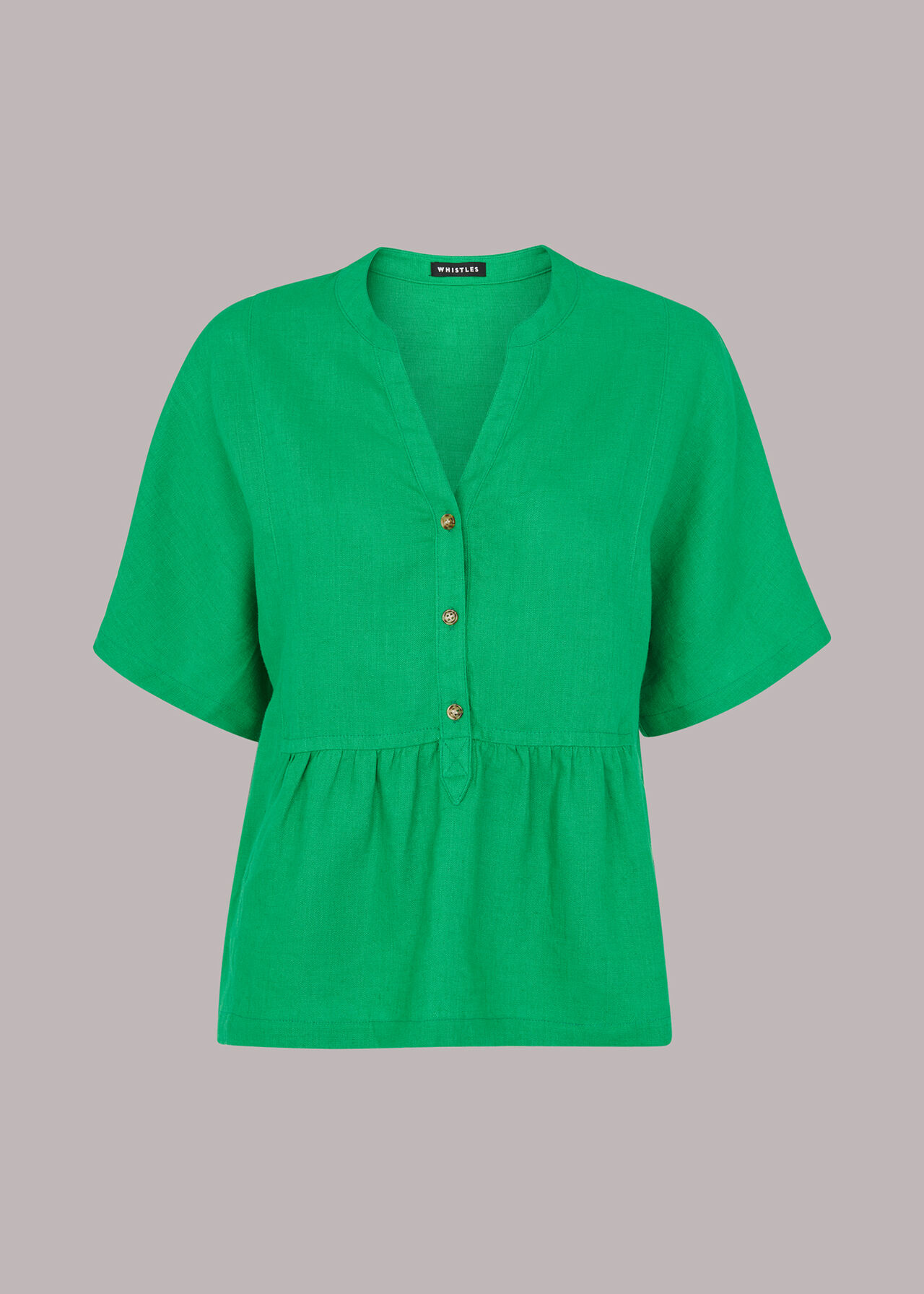 Hannah Linen Peplum Blouse