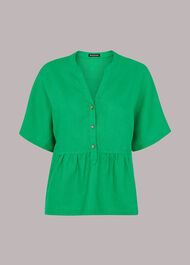 Hannah Linen Peplum Blouse