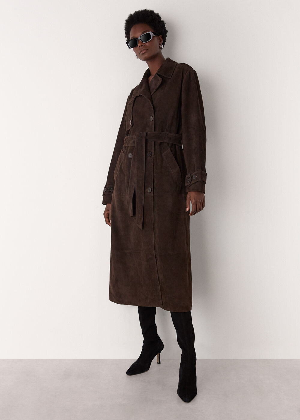 Suede Trench Coat