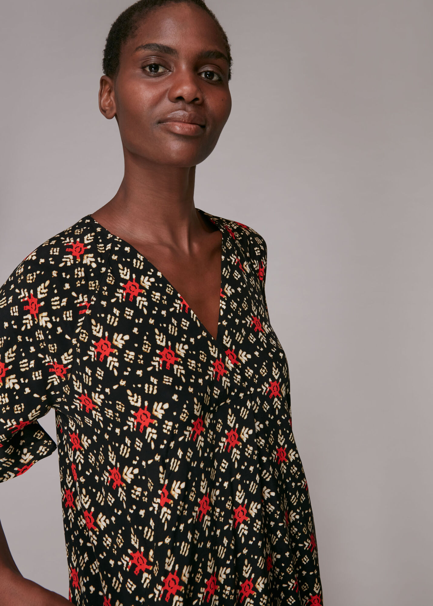 Black/Multi Block Print Alba Dress WHISTLES