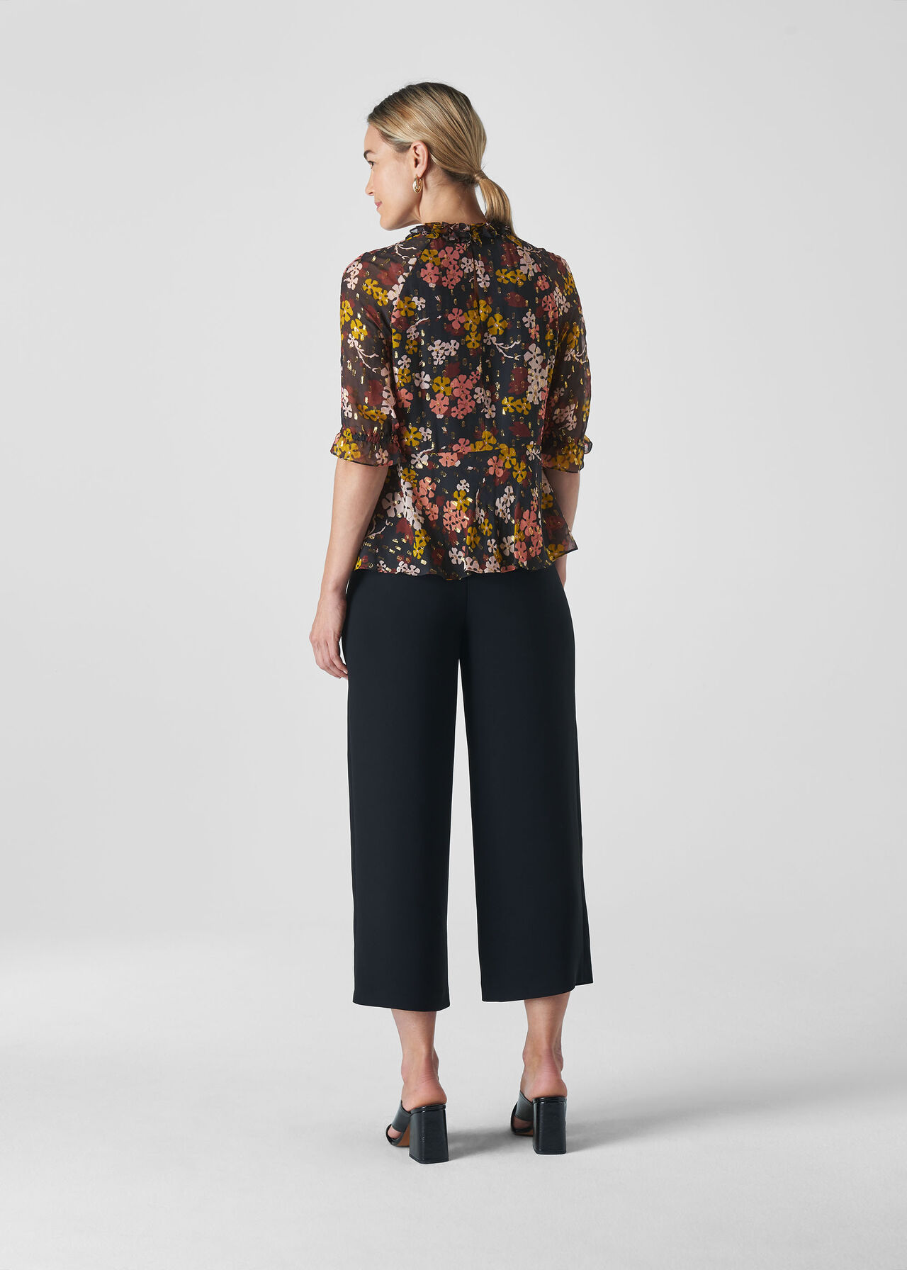 Clover Floral Silk Mix Top Multicolour