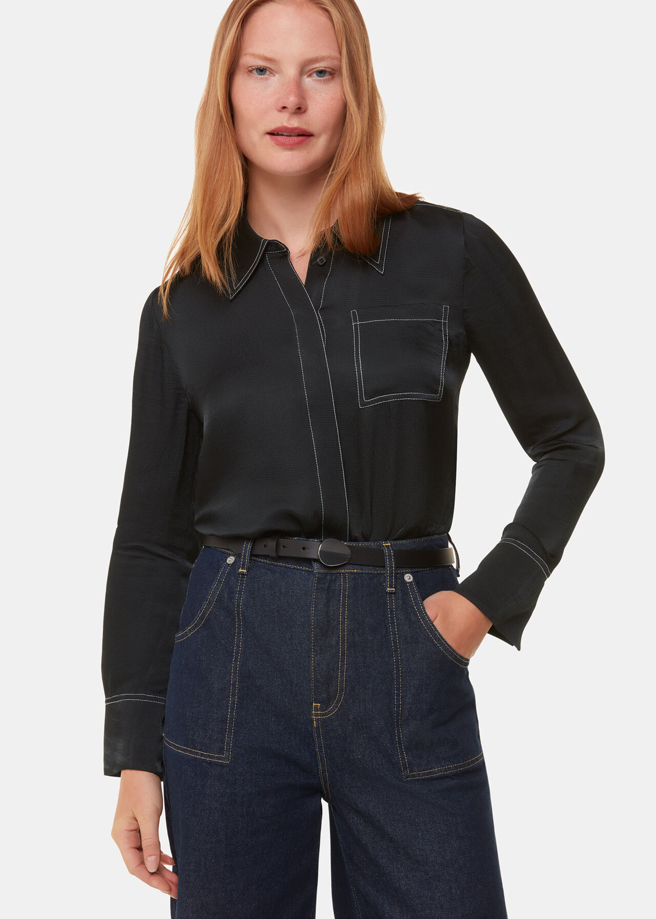 Top Stitch Detail Shirt