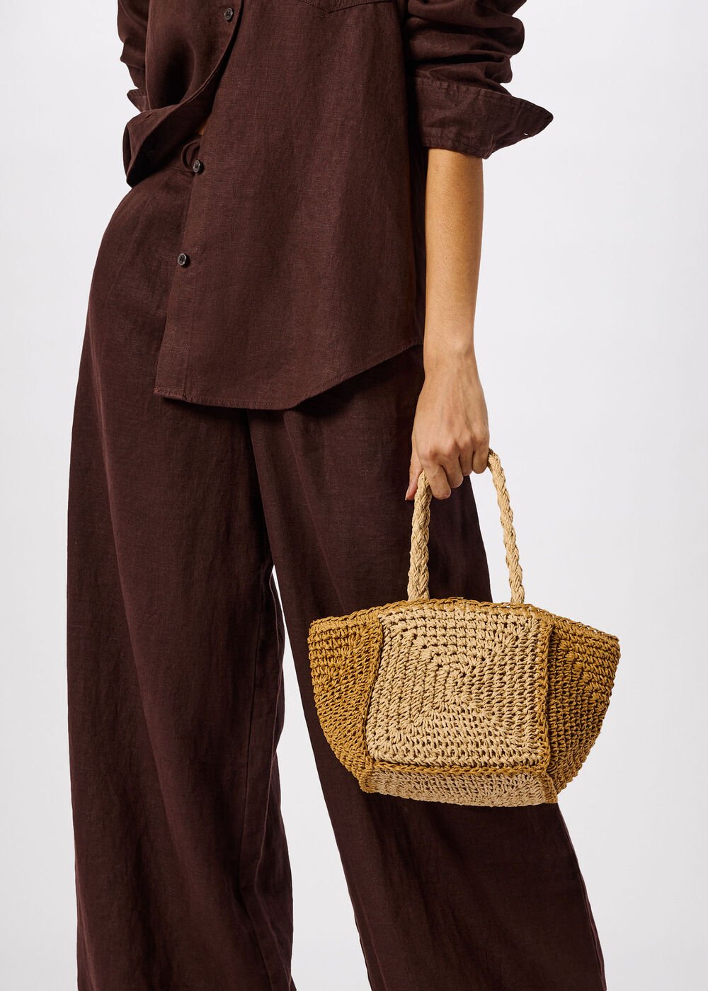 Patchwork Straw Mini Bag