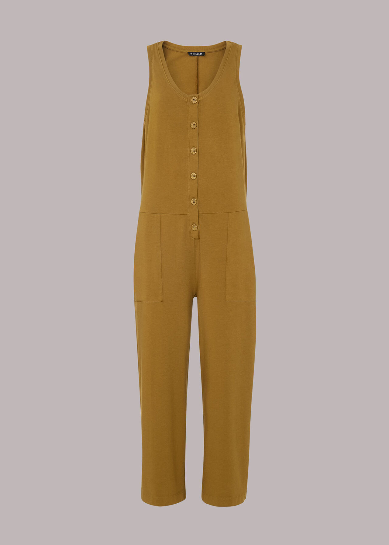Jersey Button Front Jumpsuit