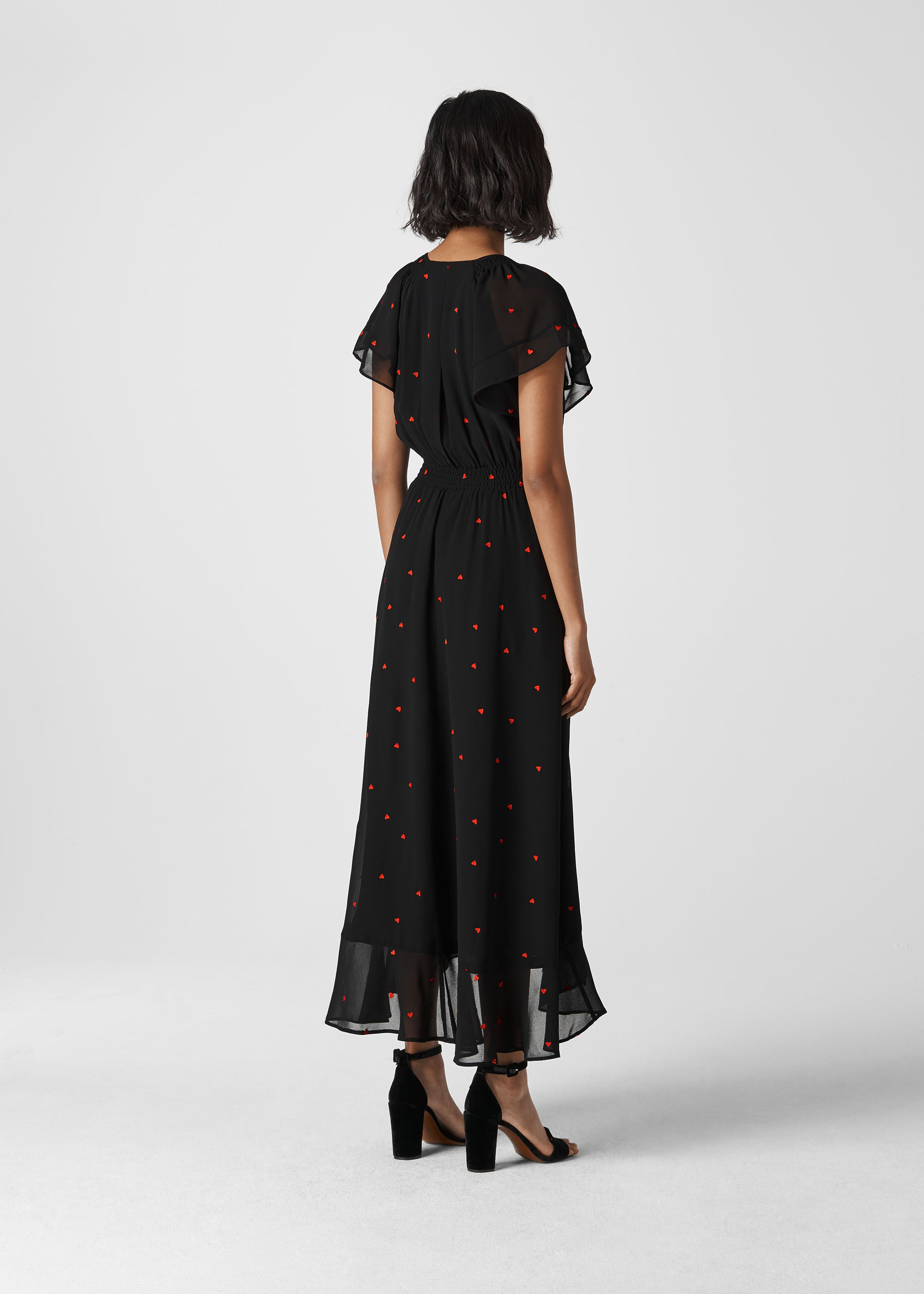 Whistles heart embroidered sale maxi dress