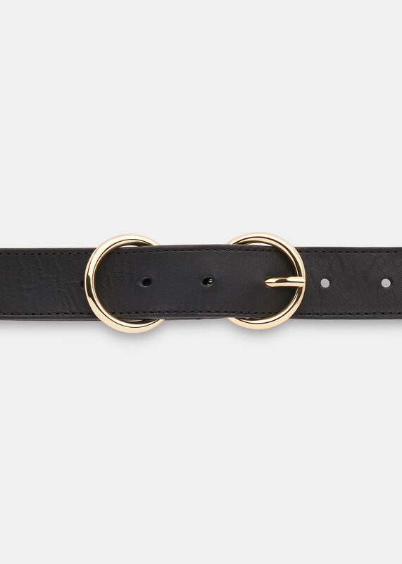 Black Double Ring Buckle Belt