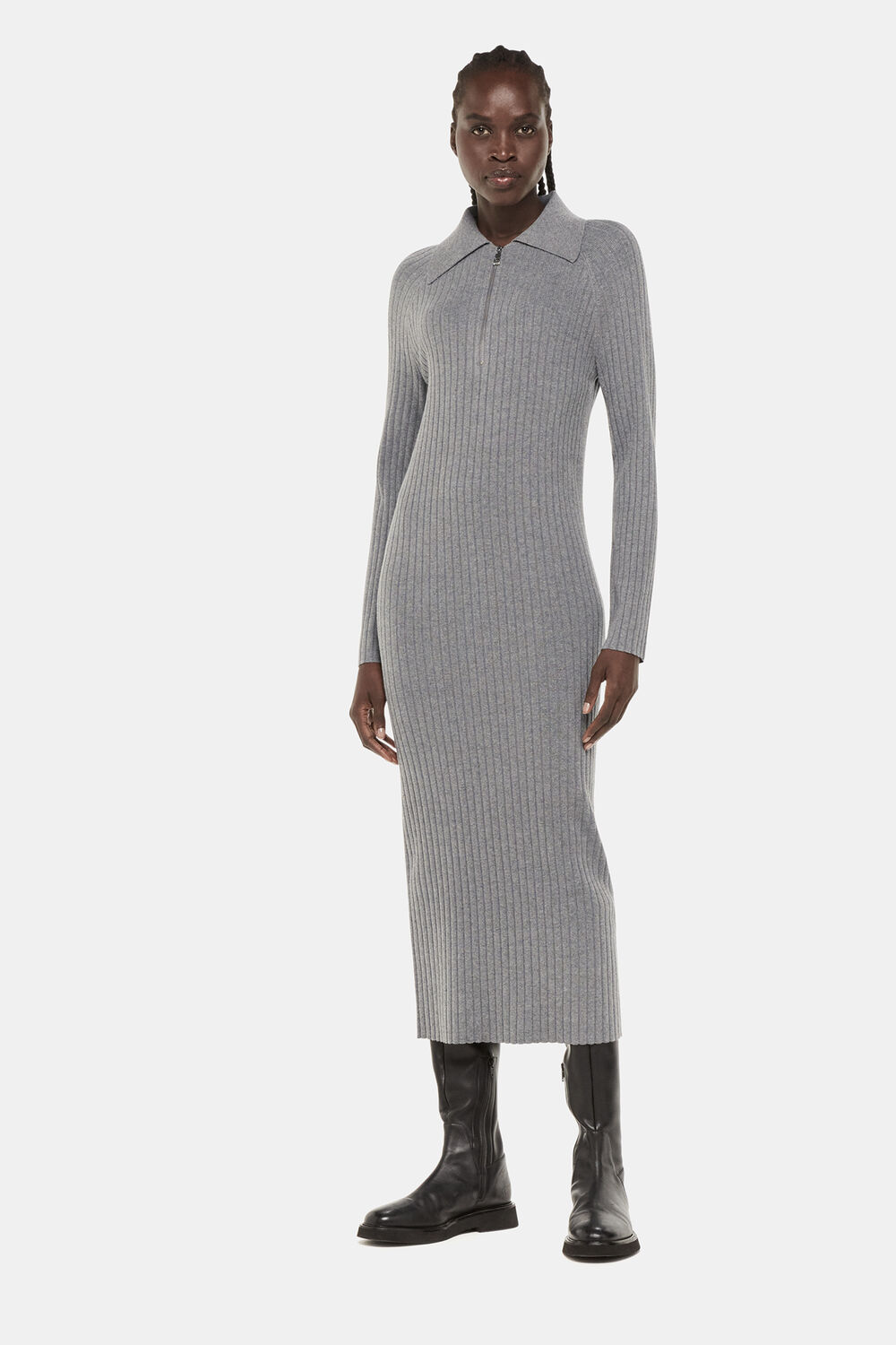 Bonnie Zip Ribbed Knit Dress