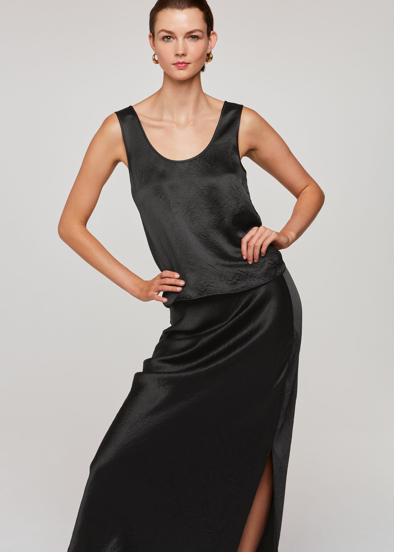 Black Ella Cami Top Whistles Whistles Uk