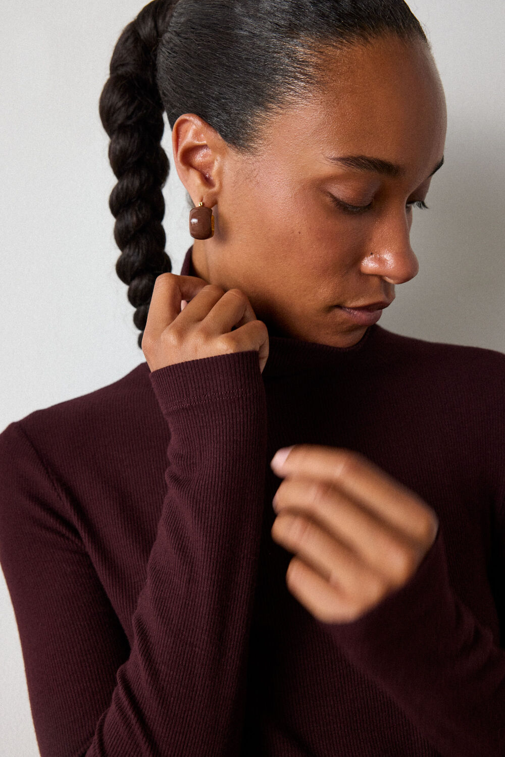 Burgundy Essential Ribbed Polo