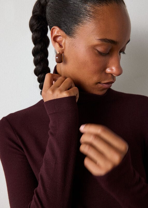 Burgundy Essential Ribbed Polo