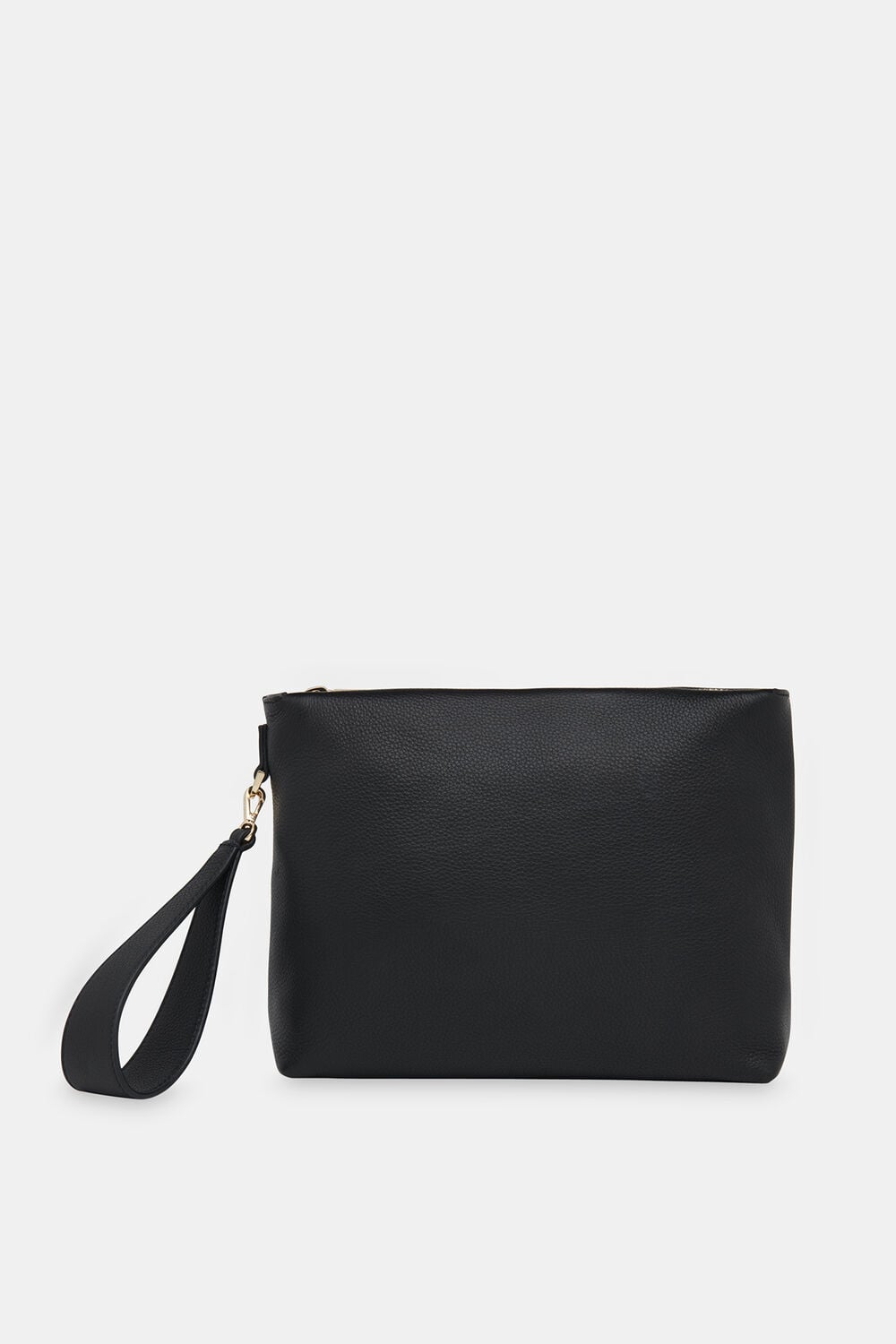 Black Avah Zip Top Clutch