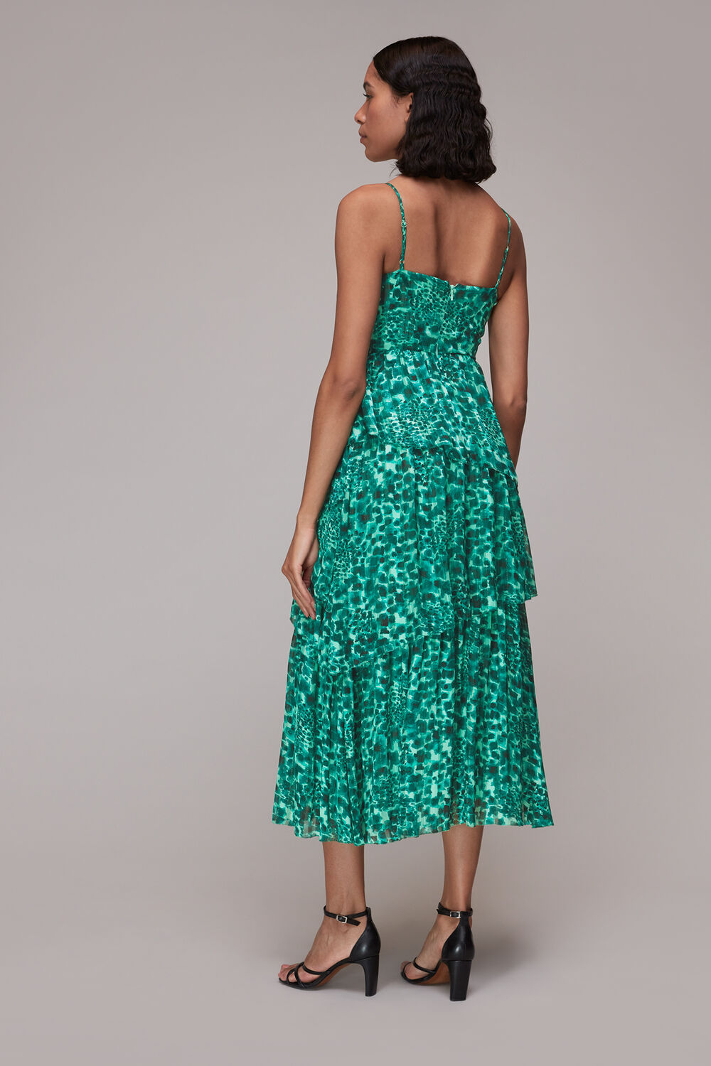 Green Watercolour Wildcat Tier Dress