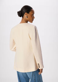 Collarless Linen Blazer