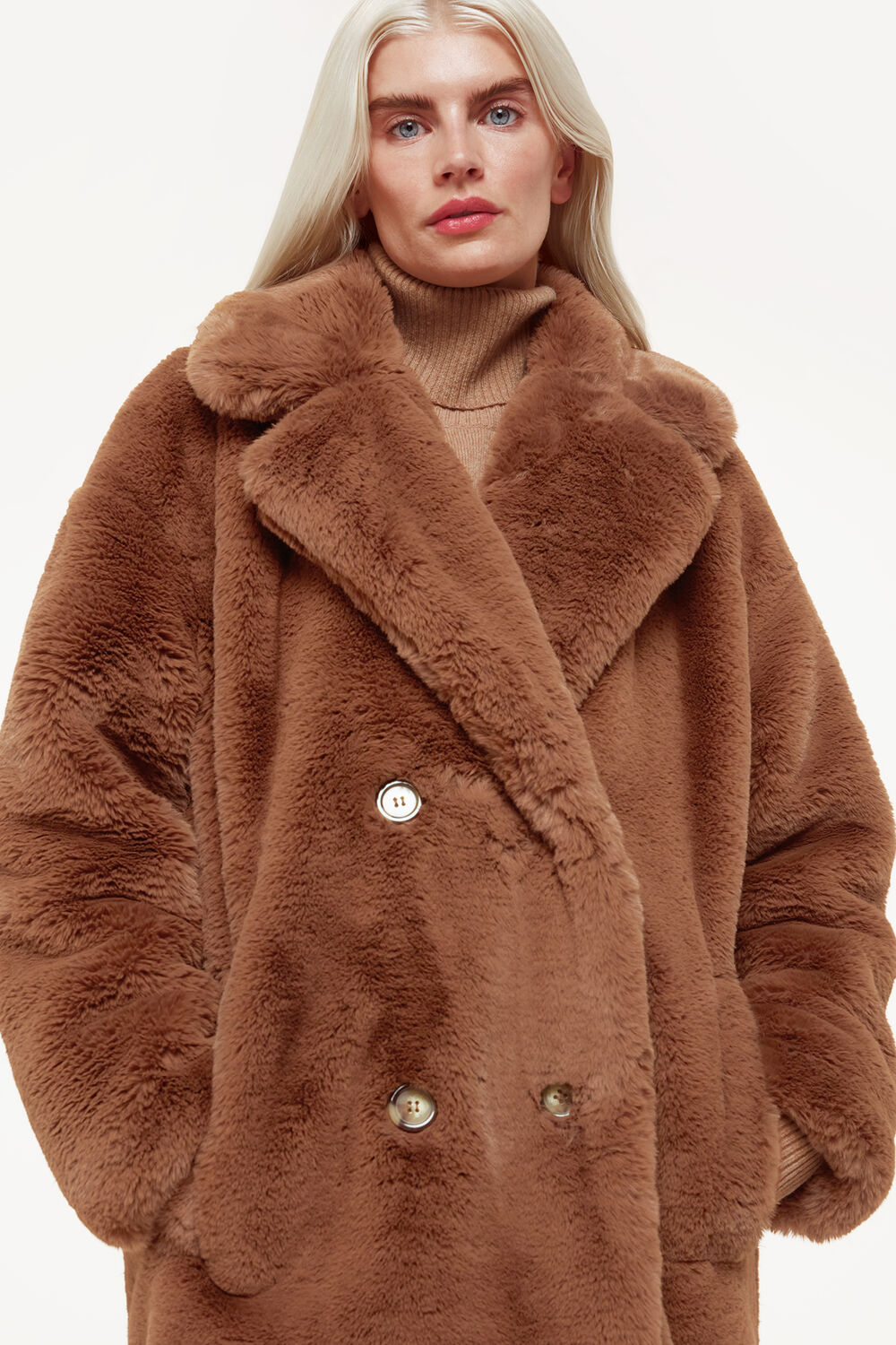 Petite Teddy Faux Fur Coat