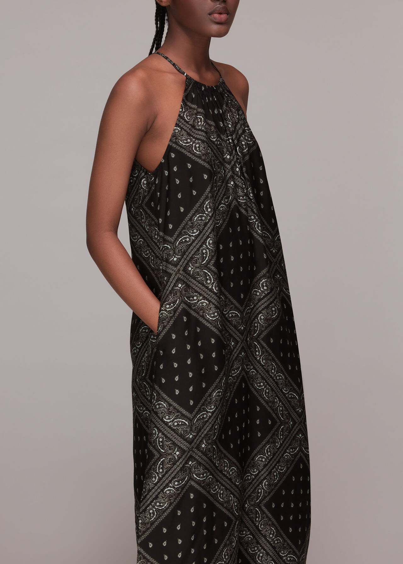 Bandana Print Halter Dress