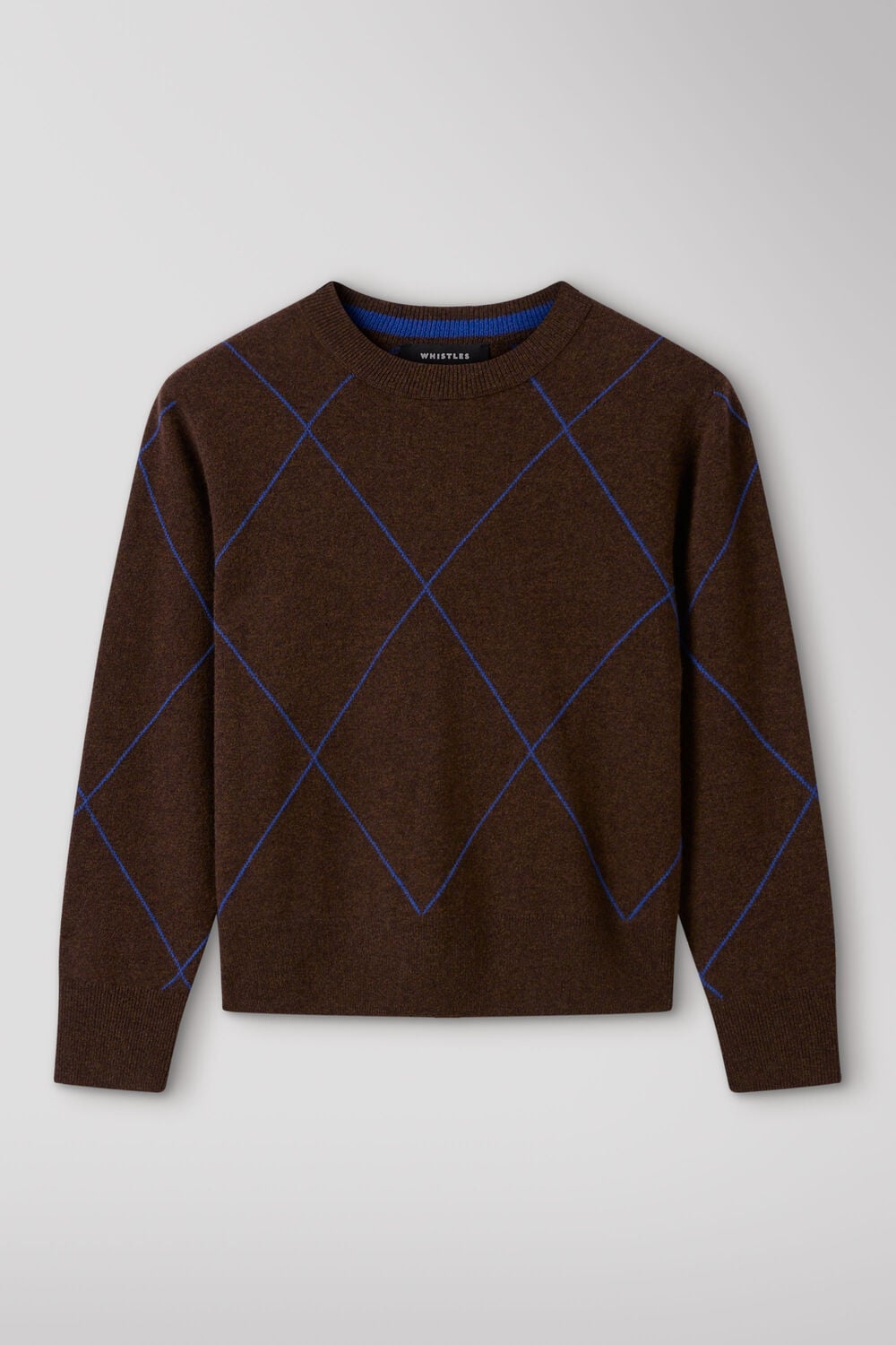 Wool Contrast Diamond Knit