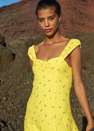 Forget Me Not Print Dress Yellow/Multi