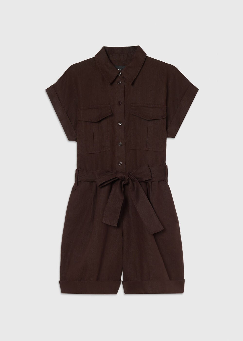 Pocket Detail Linen Playsuit
