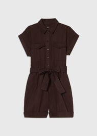 Pocket Detail Linen Playsuit