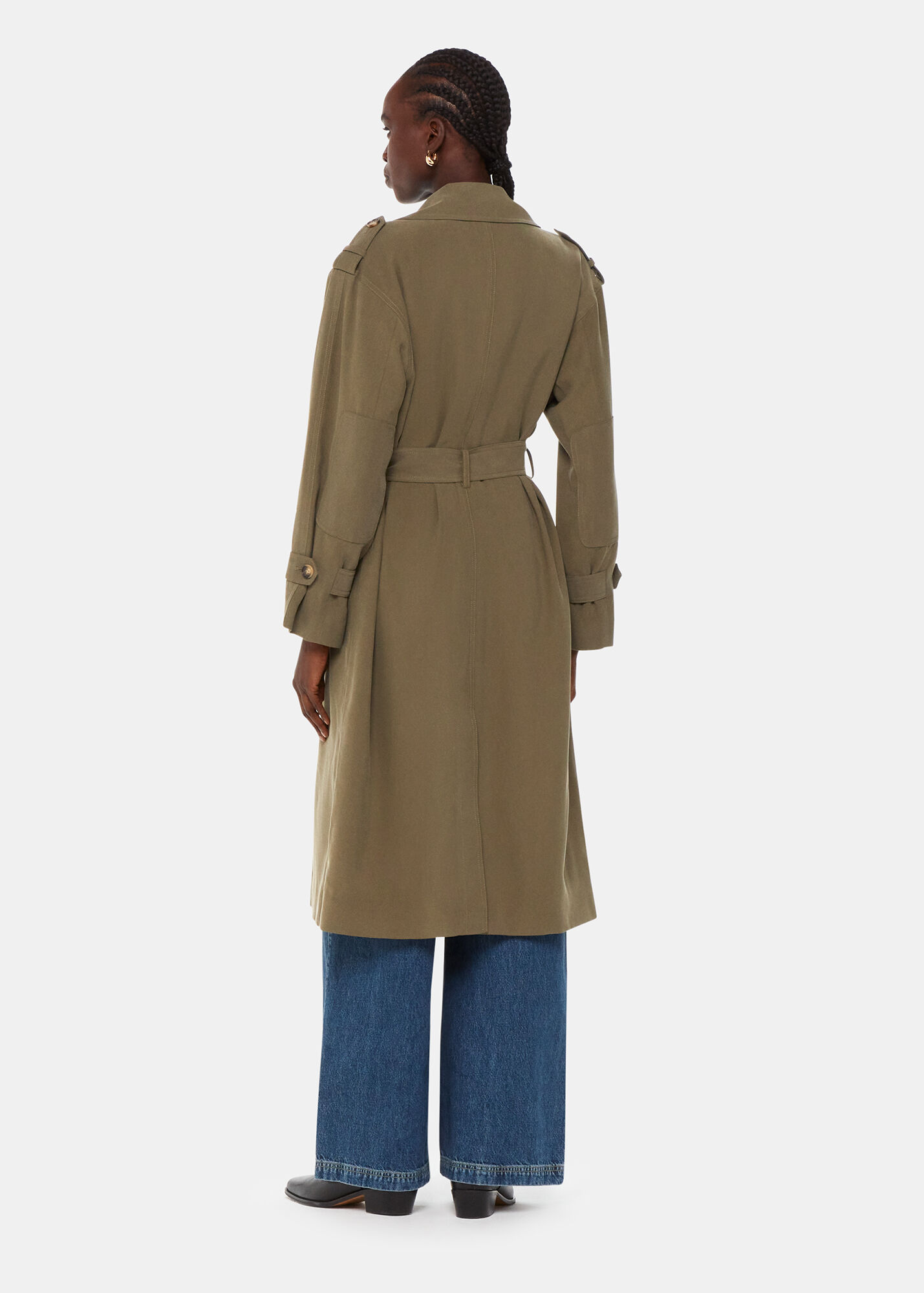 Khaki Riley Trench Coat WHISTLES Whistles US