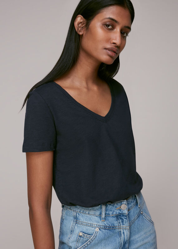 Sophie V Neck Cotton Tshirt