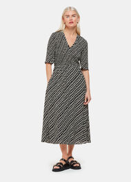 Petite Diagonal Ripple Shirred Dress