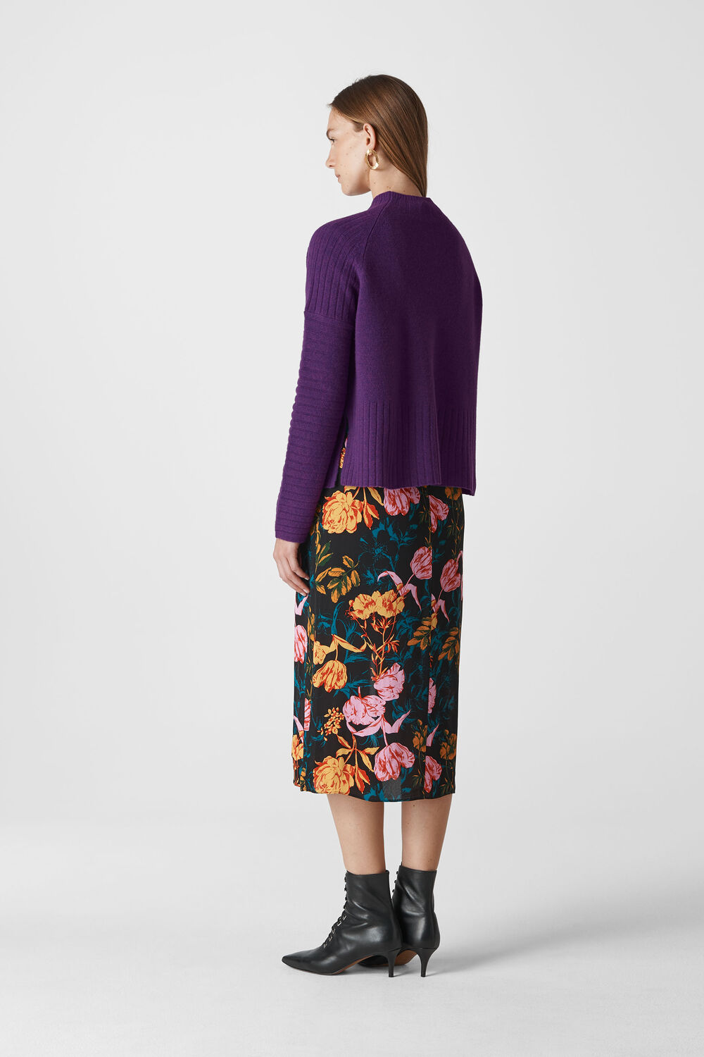 Rib Detail Wool Knit Purple