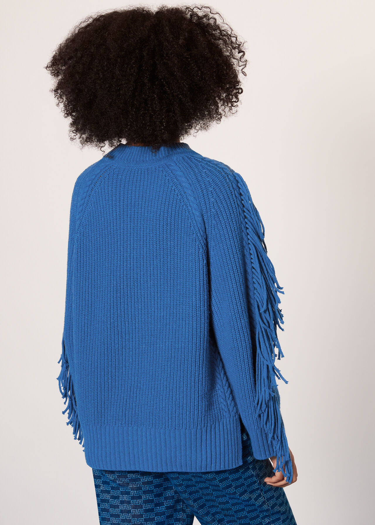 Fringe Sleeve Cable Sweater
