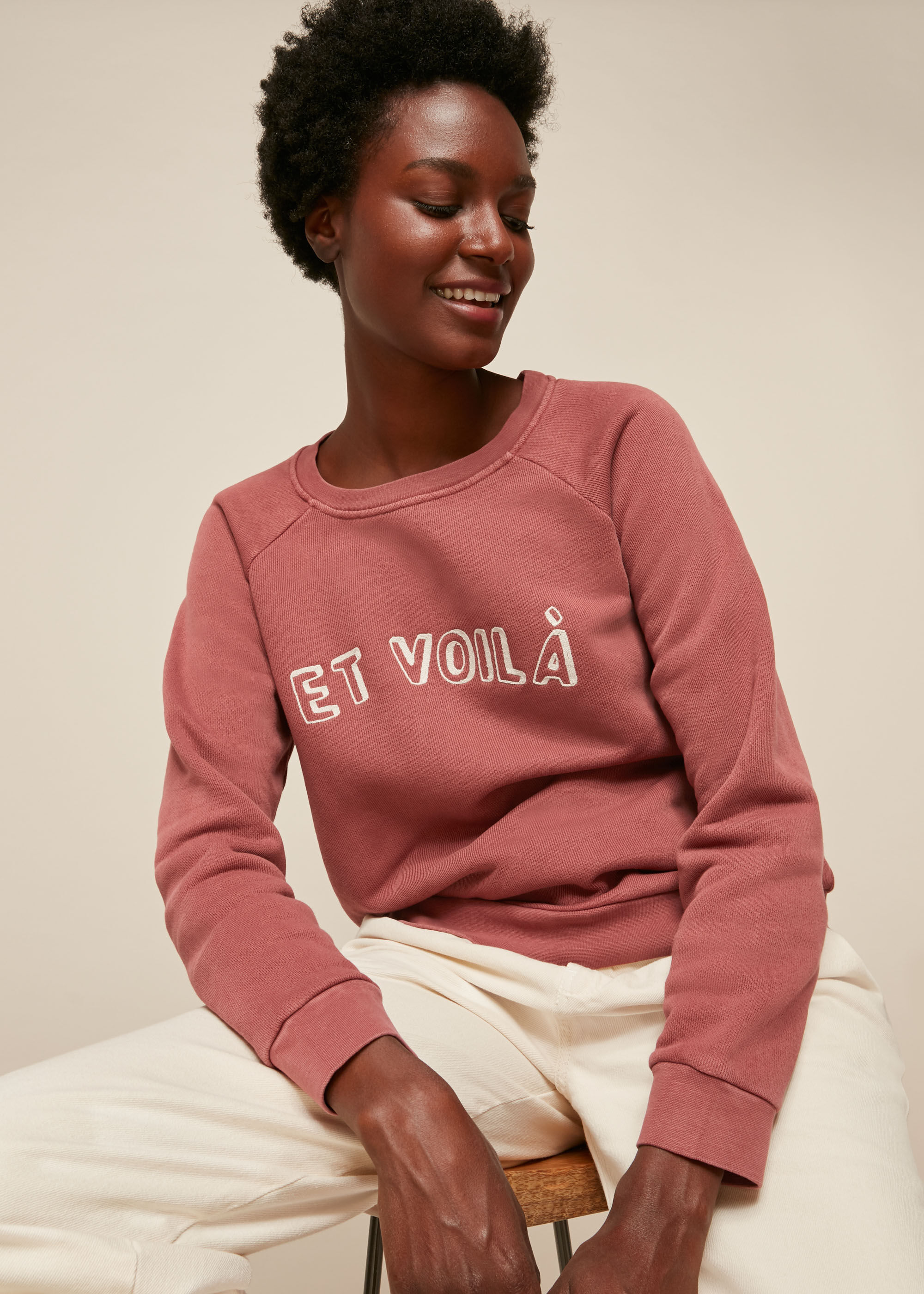 Pale pink sweatshirt sales