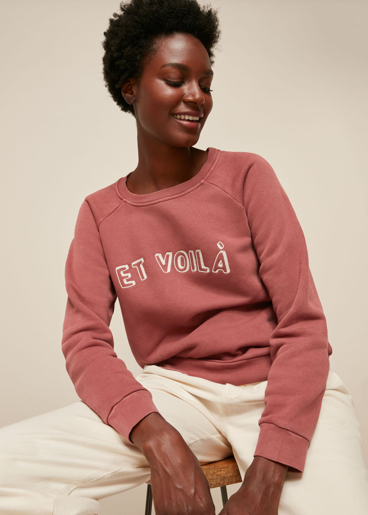 Pale Pink Et Voila Logo Sweatshirt | WHISTLES