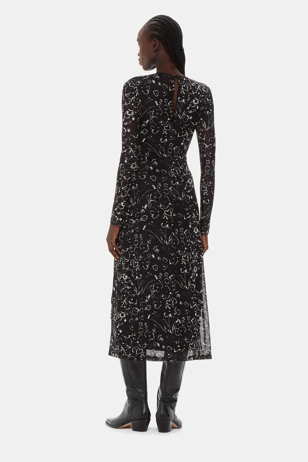 Scribble Bouquet Mesh Dress