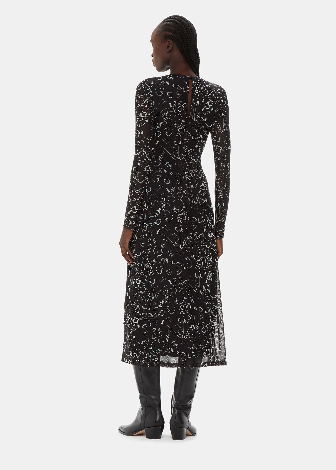 Scribble Bouquet Mesh Dress