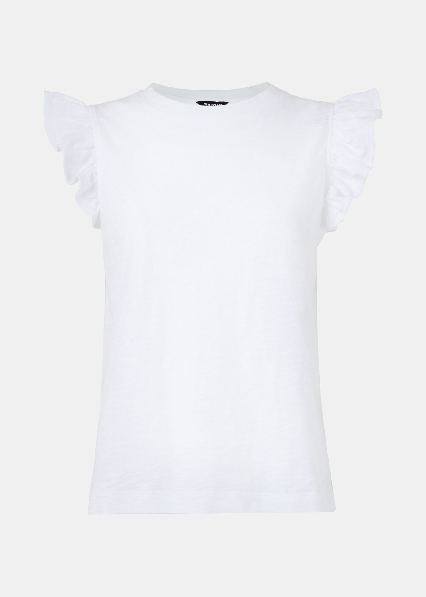 White Frill Cap Sleeve T Shirt