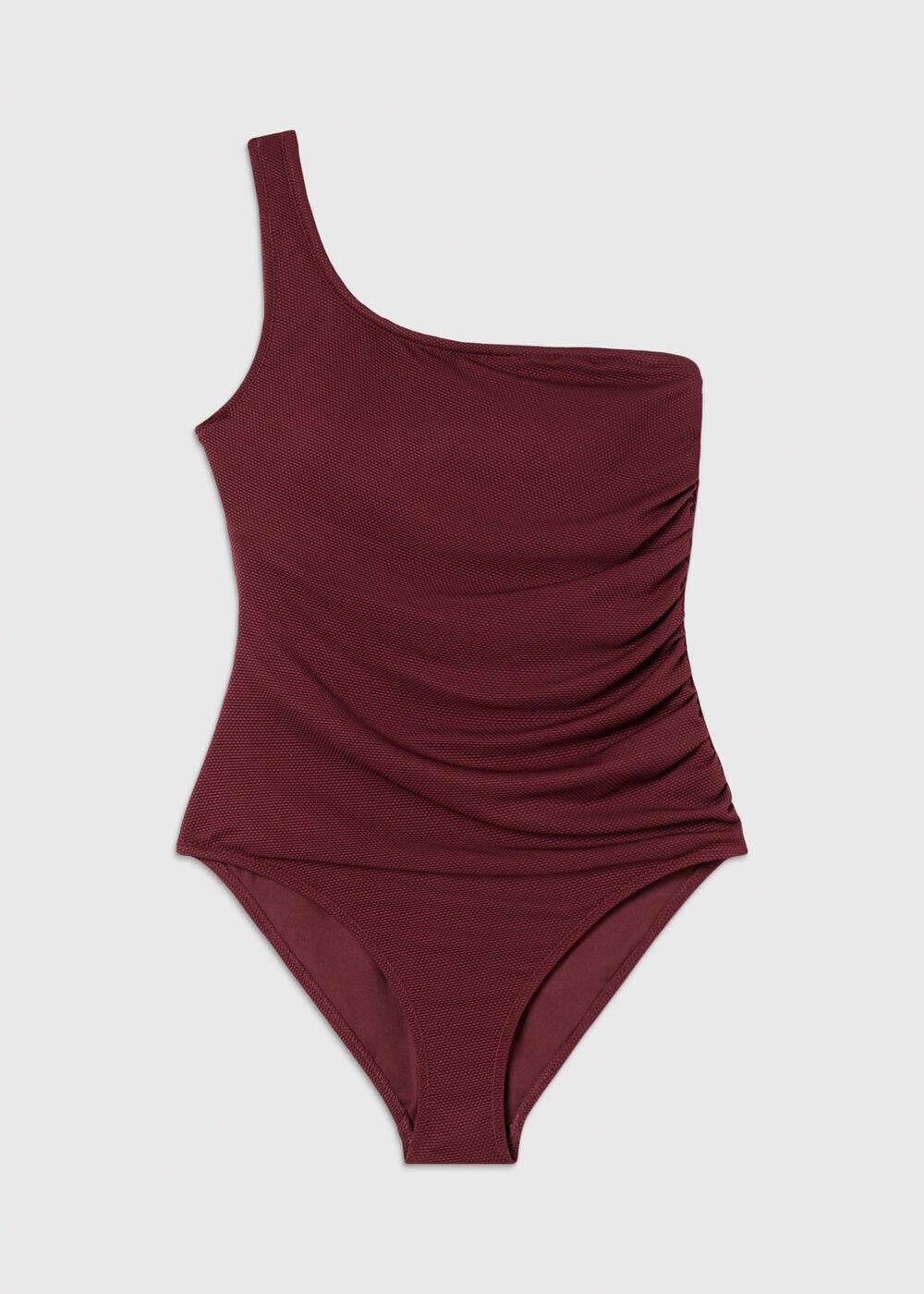 Textured One Shoulder Swimsuit