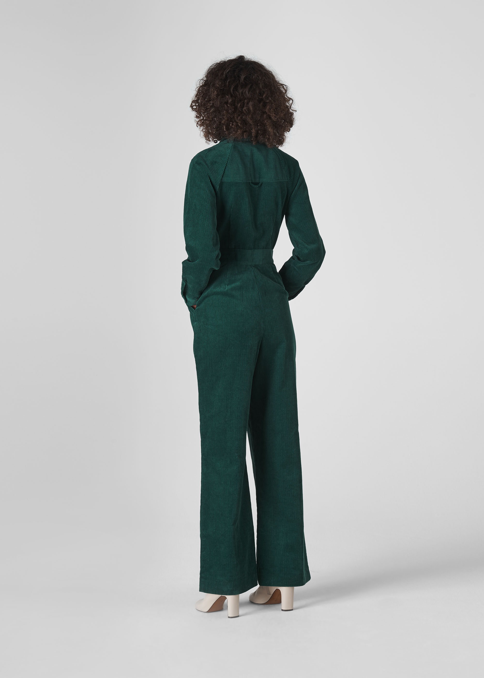 Dark Green Corduroy Jumpsuit