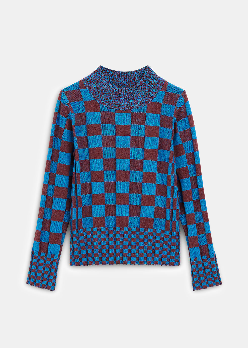 Checkerboard Knit Jumper