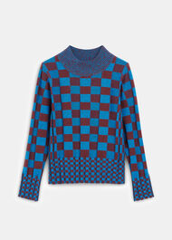Checkerboard Knit Jumper