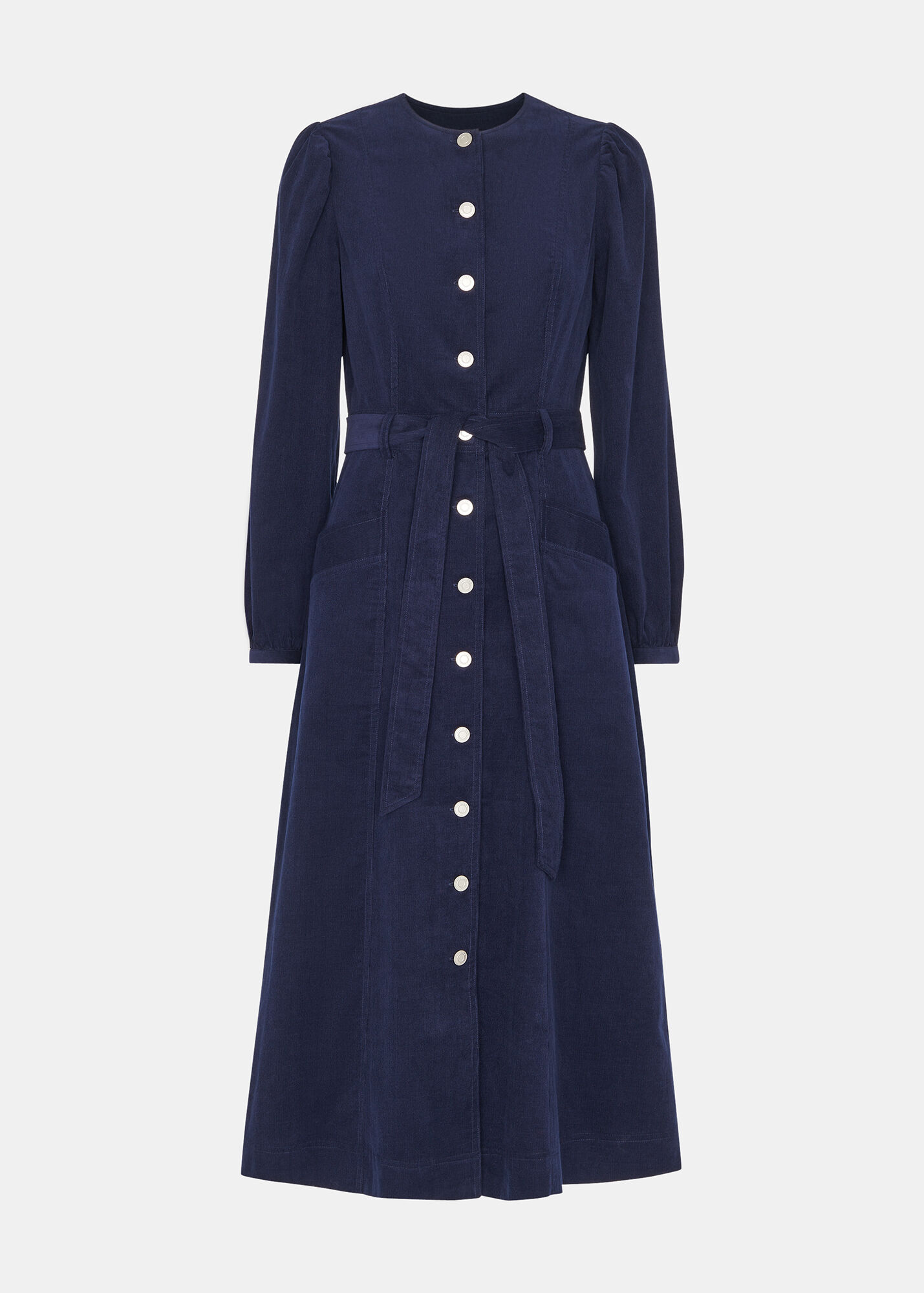 Navy Angelica Cord Midi Dress WHISTLES