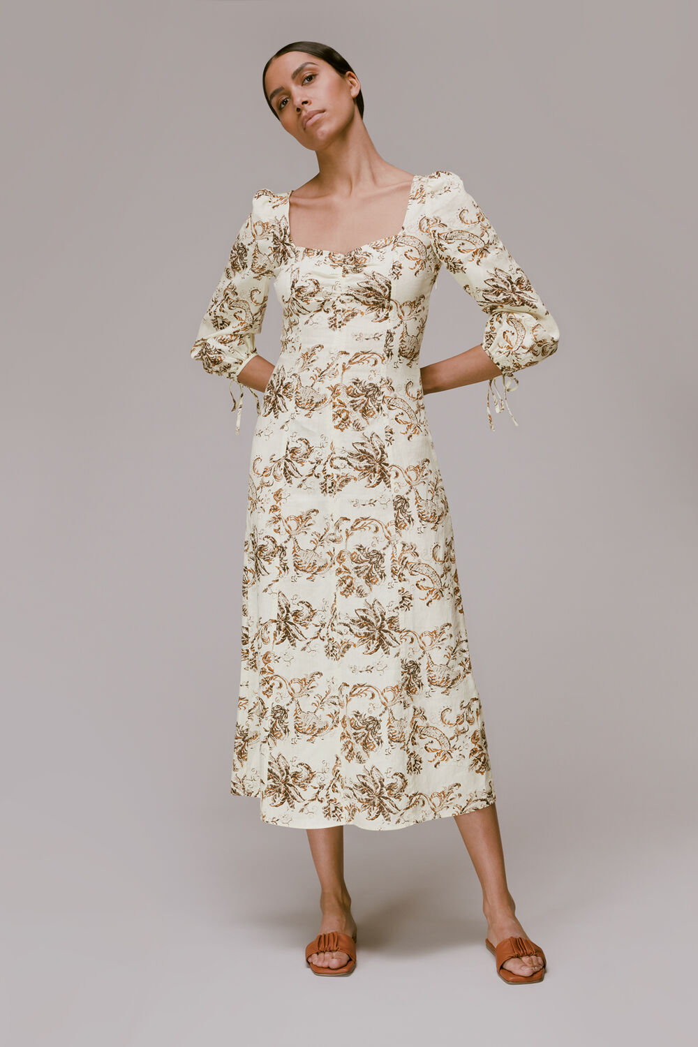Halle Rococo Linen Blend Dress