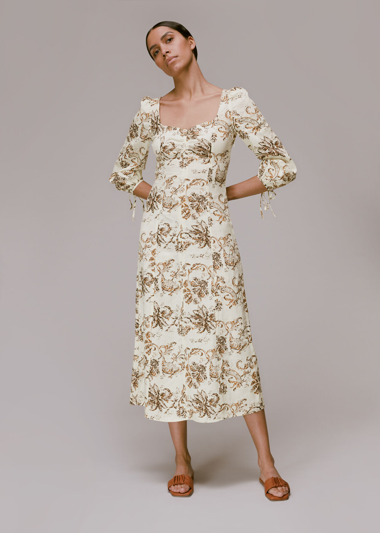 Halle Rococo Linen Blend Dress