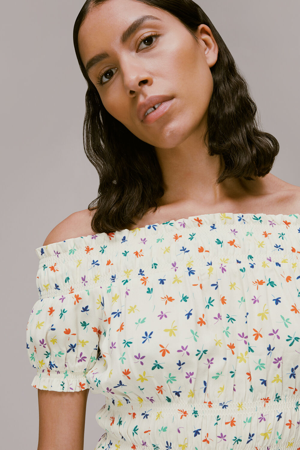 Dancing Floral Bardot Top