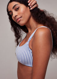 Gingham Texture Bikini Top