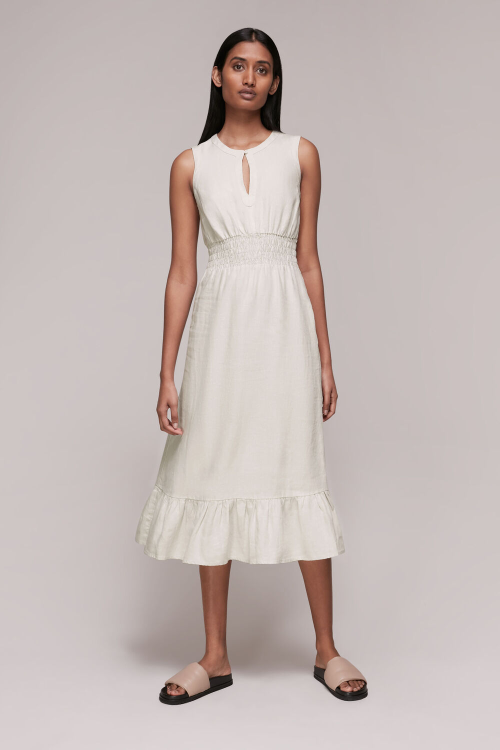 Matilda Smocked Linen Dress