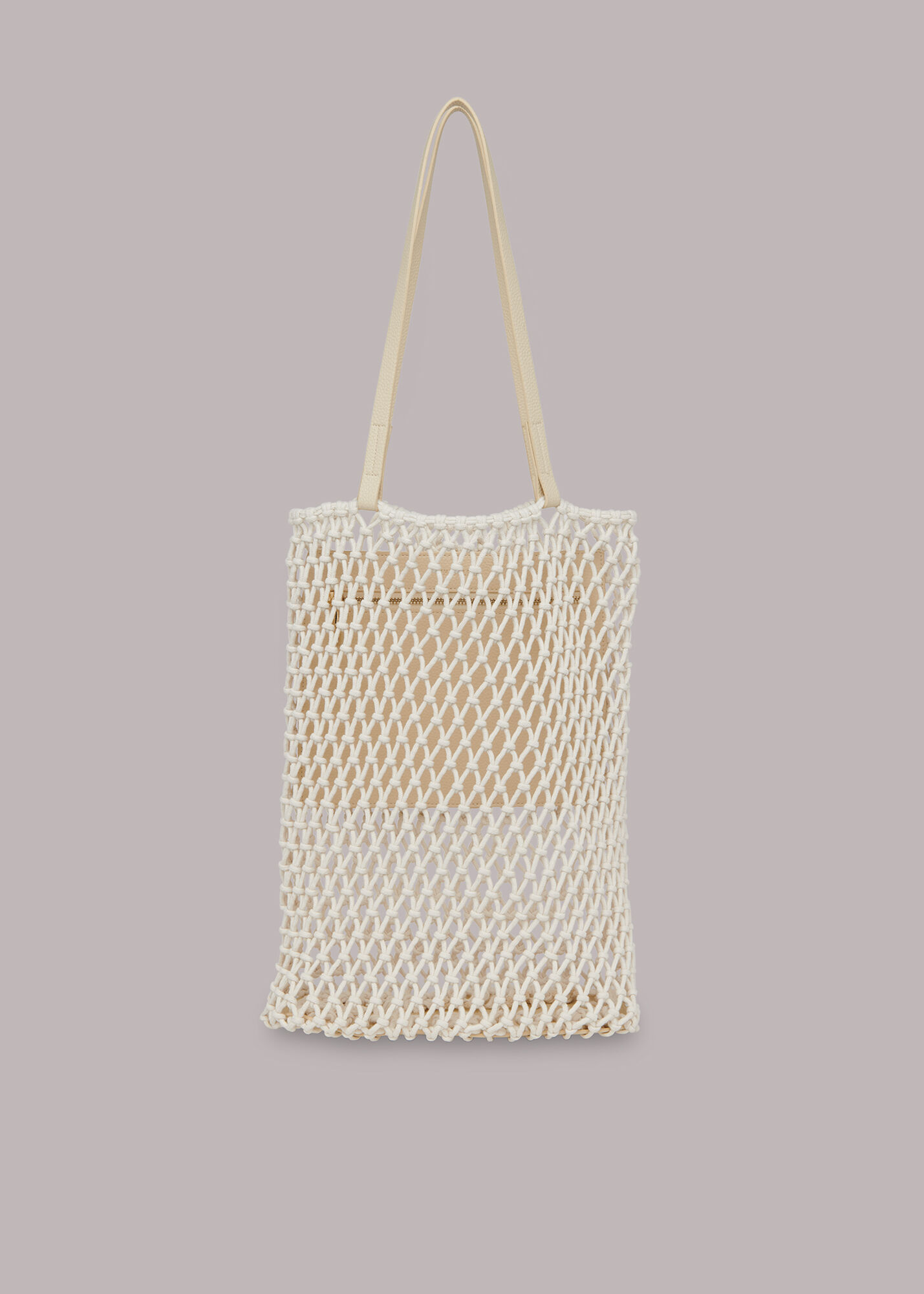 White Chaya Crochet Tote Bag WHISTLES