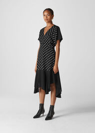 Enise Multi Spot Dress Black/White