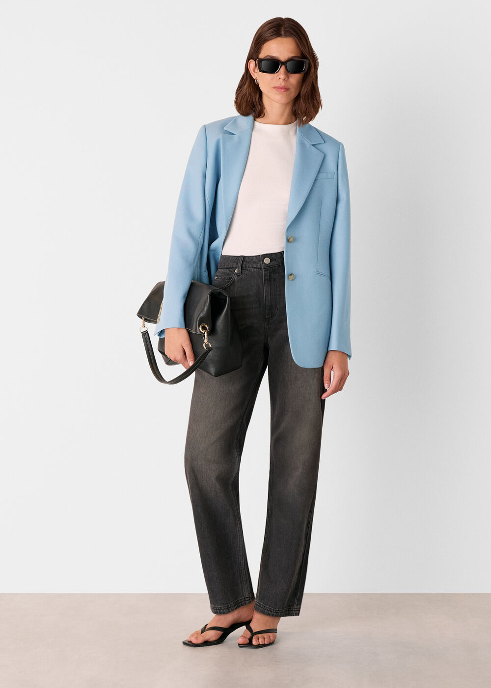 Wool Blend Tailored Blazer