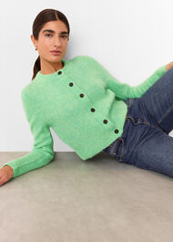 Alpaca Crew Neck Cardigan
