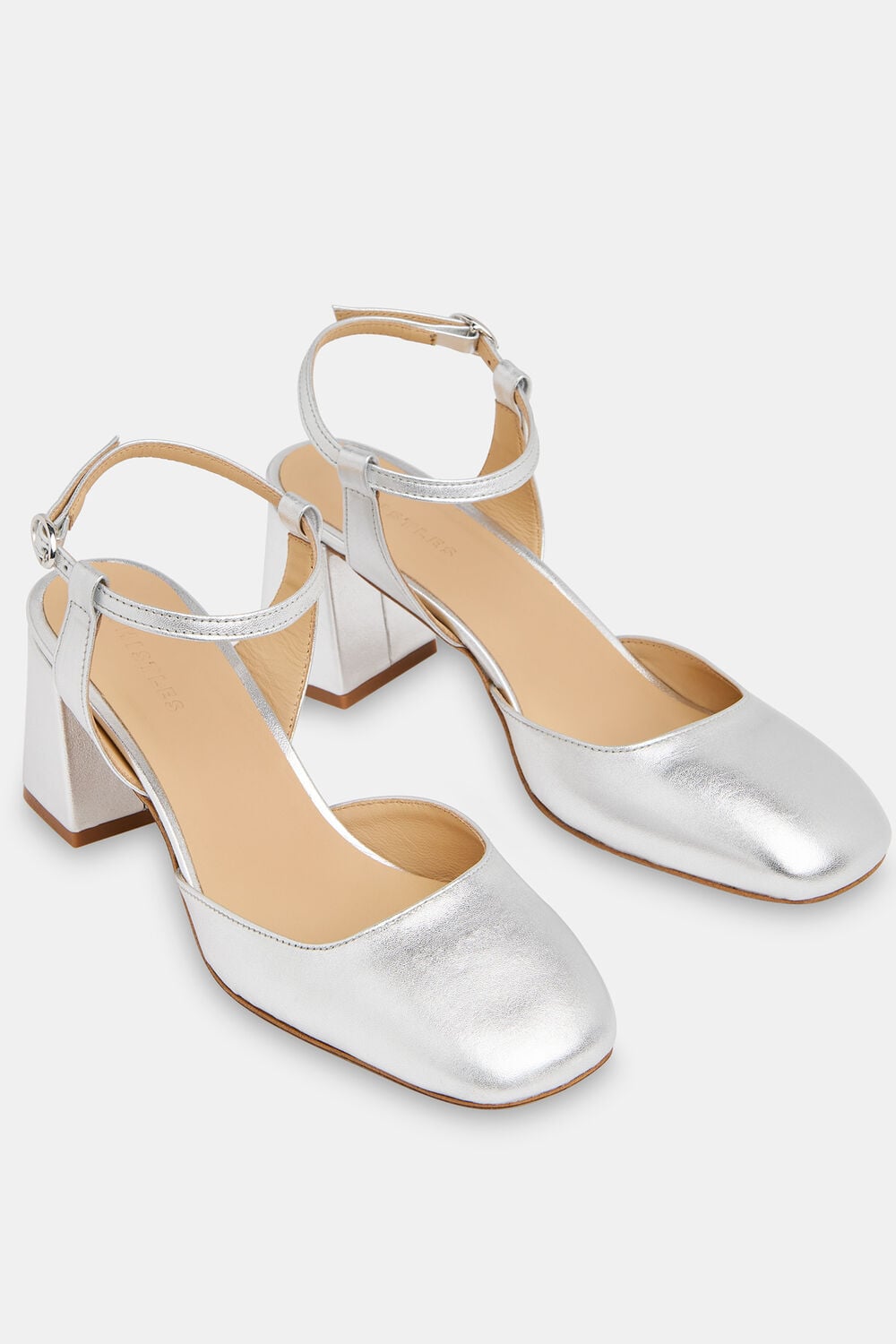 Silver Matilda Block Heel Shoe
