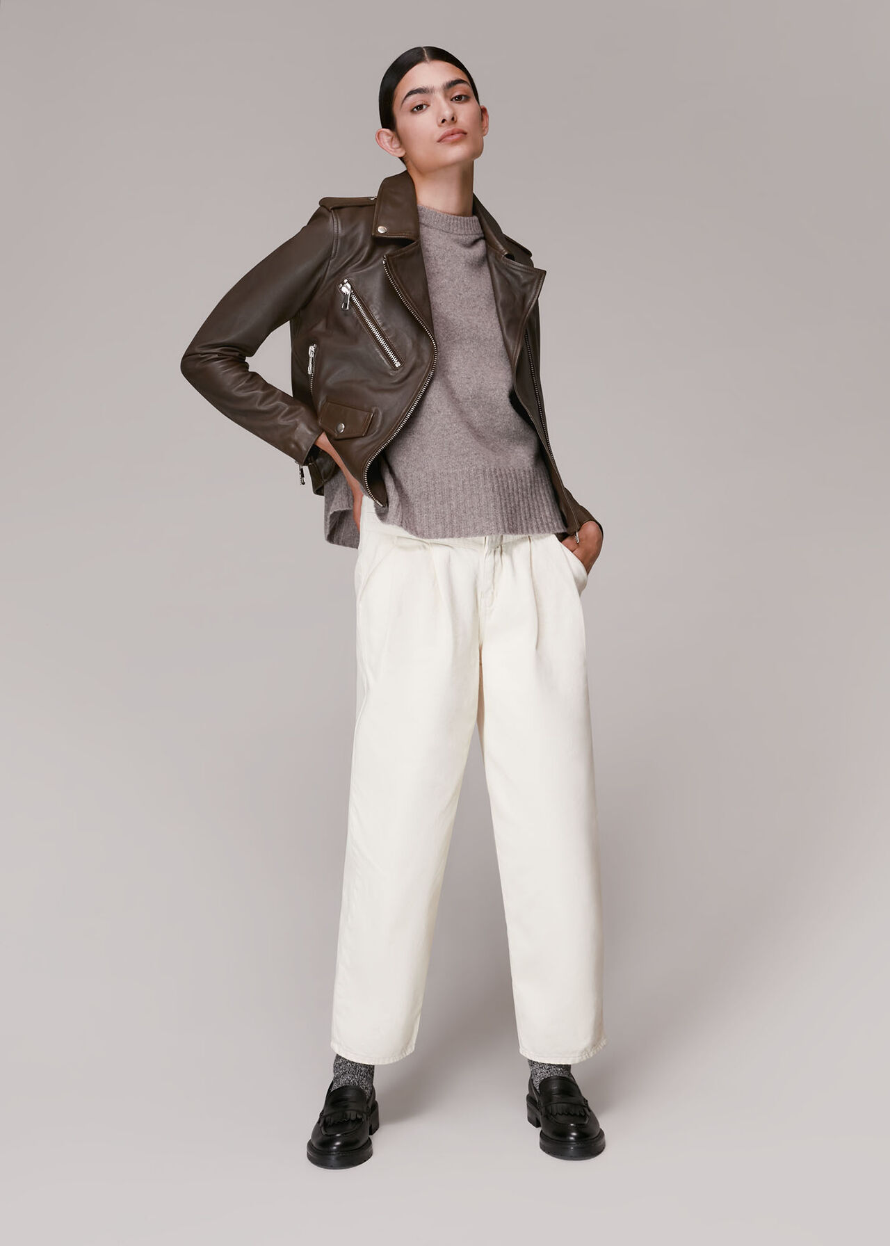 Agnes Pocket Leather Jacket