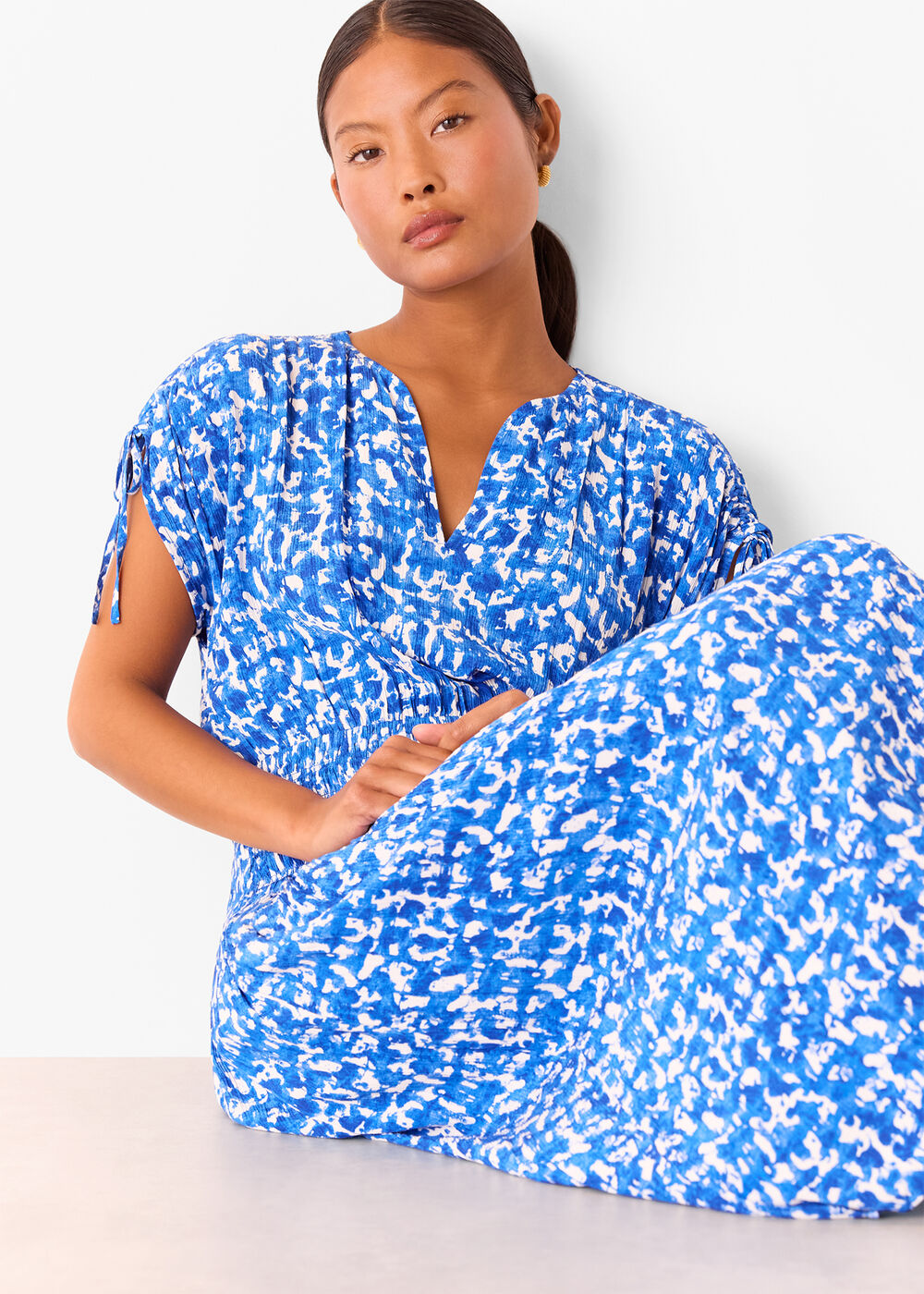 Petite Brushed Stroke Midi Dress